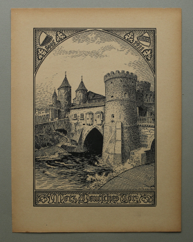 Kunst Druck / Wilhelm Thiele Potsdam / 1920er Jahre / Metz / Deutsches Tor / Lothringen / Frankreich / wohl Holzschnitt